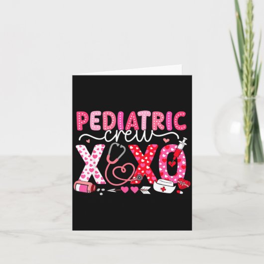 Xoxo Nurse Pediatric Crew Nurse Valentine Leopard Karte (Vorderseite)