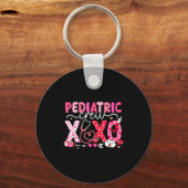 Xoxo Nurse Pediatric Crew Nurse Valentine Leopard  Schlüsselanhänger (Vorderseite)