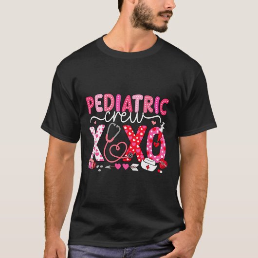 Xoxo Nurse Pediatric Crew Nurse Valentine Leopard T-Shirt (Vorderseite)