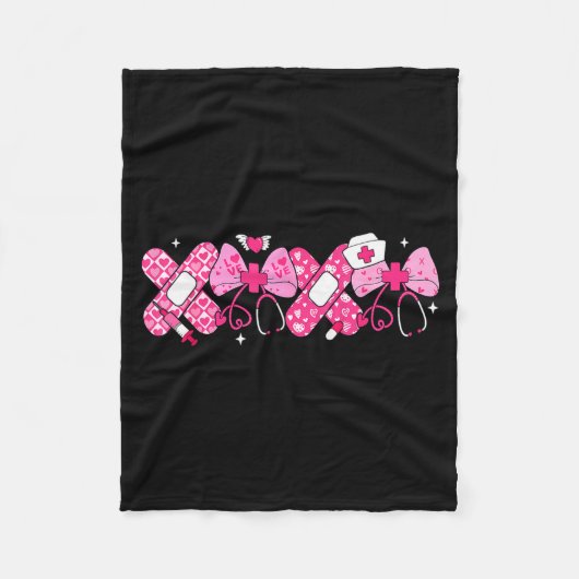 Xoxo Nurse Valentines Day Stethoscope Valentine Nu Fleecedecke (Vorderseite)