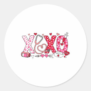 Xoxo Nurse Valentinstag Stethoscope Valentine Runder Aufkleber