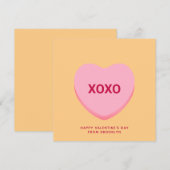 XOXO orange Konversation Herzstück Valentinenkarte (Vorne/Hinten)