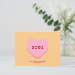 XOXO-Orange-Konversation Herzstück Valentinstag Postkarte