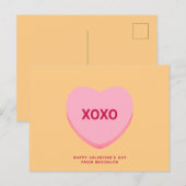 XOXO-Orange-Konversation Herzstück Valentinstag Postkarte (Vorne/Hinten)