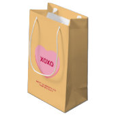 XOXO orange rosa Konversation Herz Valentine Kleine Geschenktüte (Rückseite Schrägansicht)