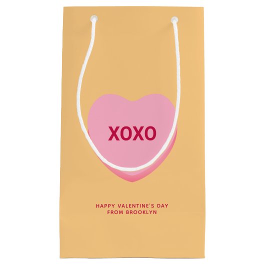 XOXO orange rosa Konversation Herz Valentine Kleine Geschenktüte (Vorderseite)