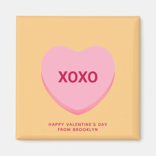 XOXO orange rosa Konversation Herz Valentine Magnet