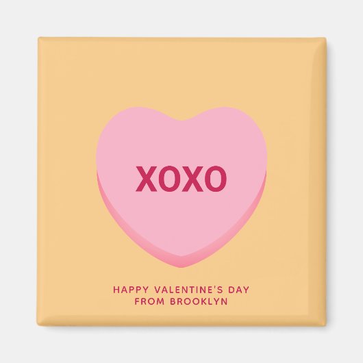 XOXO orange rosa Konversation Herz Valentine Magnet (Vorne)