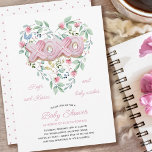 XOXO Pink Cookies Delicate Floral Baby Shower Einladung<br><div class="desc">Hugs and Kisses and Baby Wishes. Delicate watercolor floral bridal shower invitation with XOXO pink cookies nestled in a love heart shaped arrangement of pretty flowers and greenery. Design features handwritten elegant script and the template is easy for you to personalize. A sweet design for spring or summer and perfect...</div>