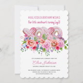 XOXO Pink Cookies Lebende Blumengeburt Einladung (Vorderseite)