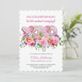 XOXO Pink Cookies Lebende Blumengeburt Einladung (Stehend Vorderseite)