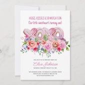 XOXO Pink Cookies Vibranly Floral Girl 1. Geburtst Einladung (Vorderseite)