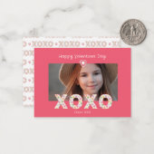XOXO Pink Foto-Klasse Valentinenkarte Mitteilungskarte (Vorderseite/Rückseite Beispiel)