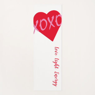 XOXO Pink Heart White XOXO Hugs Kisses White Yogamatte
