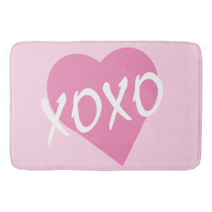 XOXO Pink Herz Hugs Kisses Pink Badematte