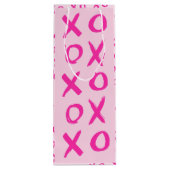 "XOXO" Pink Stroke Valentine's Day Wein Geschenkta Geschenktüte Für Weinflaschen (Rückseite)
