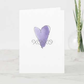 XOXO Purple Watercolor Heart Our Deepest Sympathy Karte