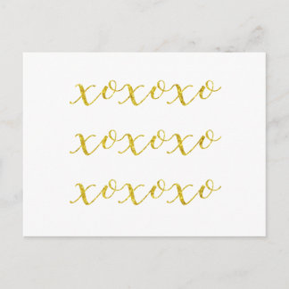 XOXO Quote Imitate Glitzer Bling Metallic Sequins Postkarte