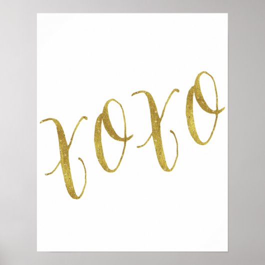 XOXO Quote Imitate Gold Glitzer Hintergrundvorlage Poster (Vorne)