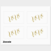 XOXO Quote Imitate Gold Glitzer Hintergrundvorlage Rechteckiger Aufkleber (Blatt)
