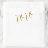 XOXO Quote Imitate Gold Glitzer Hintergrundvorlage Rechteckiger Aufkleber (Tasche)