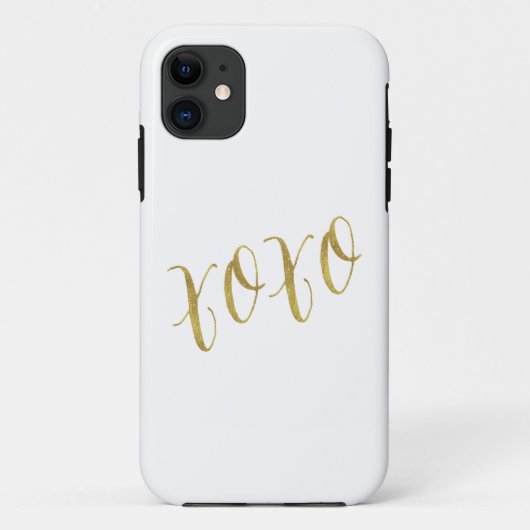 XOXO Quote Imitats Gold Glitzer Hintergrundvorlage Case-Mate iPhone Hülle (Rückseite)