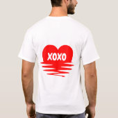 XOXO Red Heart Design T-Shirt (Rückseite)