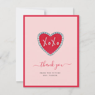 XOXO Red Hearts Brautparty Flat Danke Karte