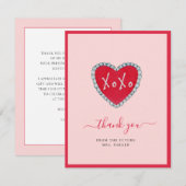 XOXO Red Hearts Brautparty Flat Danke Karte (Vorne/Hinten)