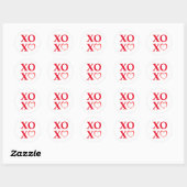 XOXO Red Hearts Runder Aufkleber (Blatt)