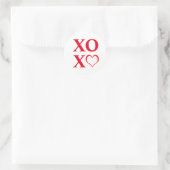 XOXO Red Hearts Runder Aufkleber (Tasche)