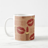 XOXO, Red Lipsticks und Kisses Pattern Kaffeetasse (Links)