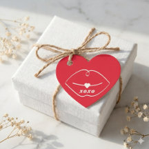 XOXO Retro-Lippen Rotes Herz Valentinstag