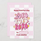 XOXO Retro Valentinstag, Prüfmuster Feiertagskarte (Vorne/Hinten)