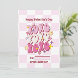 XOXO Retro Valentinstag, Prüfmuster Feiertagskarte