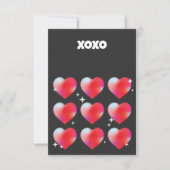 Xoxo romantischen roten Herzen Valentinstag RSVP Karte (Vorderseite)