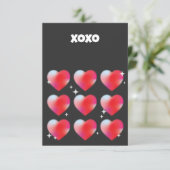 Xoxo romantischen roten Herzen Valentinstag RSVP Karte (Stehend Vorderseite)