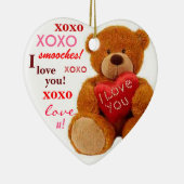 XOXO romantisches Teddybär-Valentinsgruß-Herz Keramikornament (Rechts)