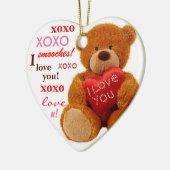 XOXO romantisches Teddybär-Valentinsgruß-Herz Keramikornament (Links)
