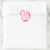 XOXO Rosa Aquarelltuch Runder Aufkleber (Tasche)