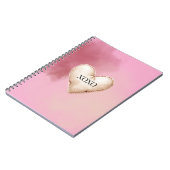 XOXO rosa Creme-Herz Notizblock (Linke Seite)