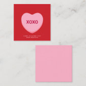 XOXO rosa Gespräch Herz Valentinenkarte Begleitkarte (Vorne/Hinten)