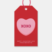 XOXO Rosa Gespräch Herz Valentinstag Geschenkanhänger (Vorderseite)