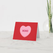 XOXO Rosa Gespräch Herz Valentinstag Karte (Vorderseite)