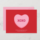 XOXO Rosa Gespräch Herz Valentinstag Postkarte (Vorne/Hinten)