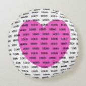 XOXO Rosa Herzklopfen Rundes Kissen (Rückseite)