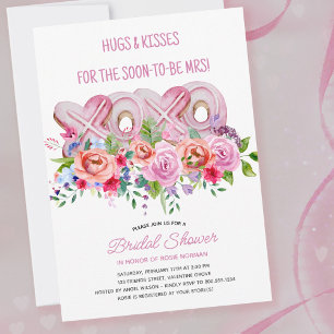 XOXO rosa Kekse lebhafte florale Brautparty Einladung