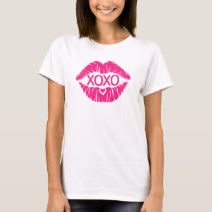 XOXO Rosa Lippen, Kiss Valentinstag Lippen T-Shirt