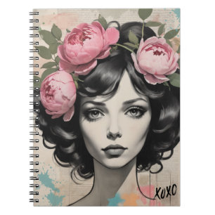 XOXO Rosa Pfingstrose Mädchen Notizbuch Journal Notizblock