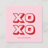 XOXO rosa rosa moderne fette lustige Typografie Begleitkarte (Vorderseite)